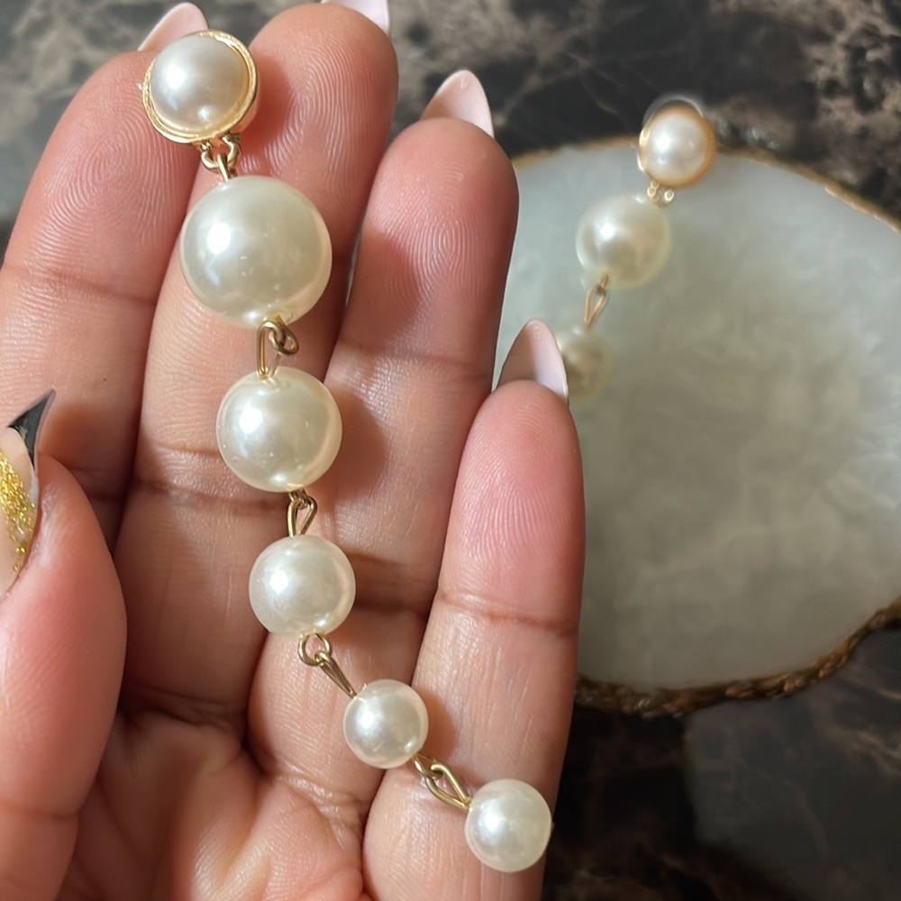 Elegant Pearl Drop Earrings - Picture 12 of 16